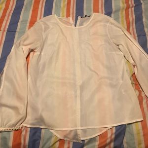 Gold studded sheer white blouse